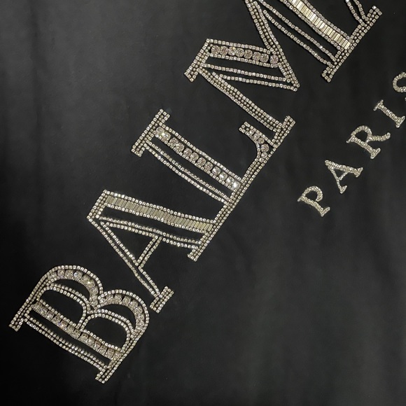Authentic Balmain Crystal Logo T-shirt Size Small - Picture 9 of 11